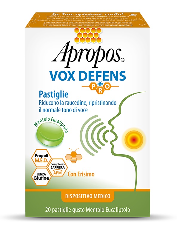 APROPOS VOX DEFENS PRO MENTOLO EUCALIPTO 20 PASTIGLIE - dottorbianchi.it