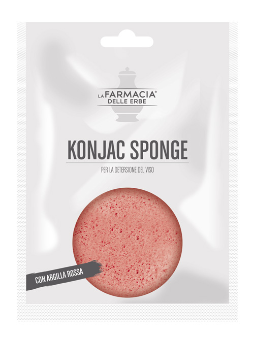 FDE KONJAC SPONGE ARGILLA ROSSA 1 PEZZO - dottorbianchi.it