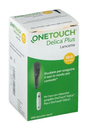 LANCETTE PUNGIDITO ONETOUCH DELICA PLUS 200 PEZZI - dottorbianchi.it