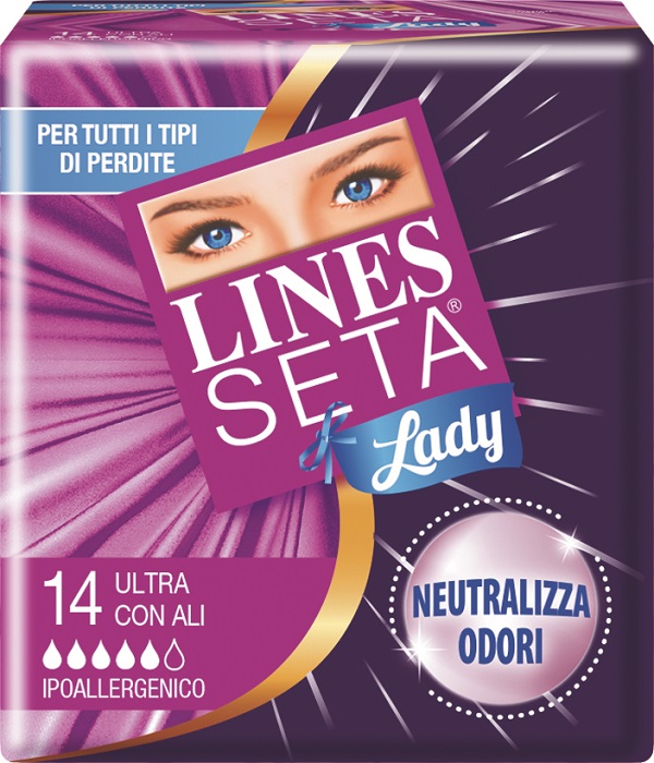 ASSORBENTE LINES SETA ULTRA LADY CON ALI 14 PEZZI - dottorbianchi.it