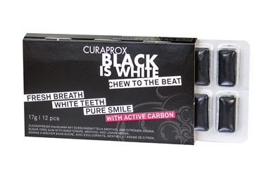 CURAPROX BLACK IS WHITE TO GO CHEWING GUM SLEEVE 12 PEZZI - dottorbianchi.it