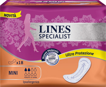 LINES SPECIALIST PANNOLONE MINI FARMA 18 PEZZI - dottorbianchi.it