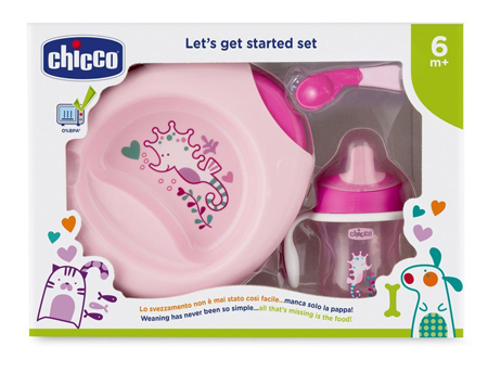 CHICCO SET PAPPA 6M+ ROSA CON CUCCHIAIO ROSA - dottorbianchi.it