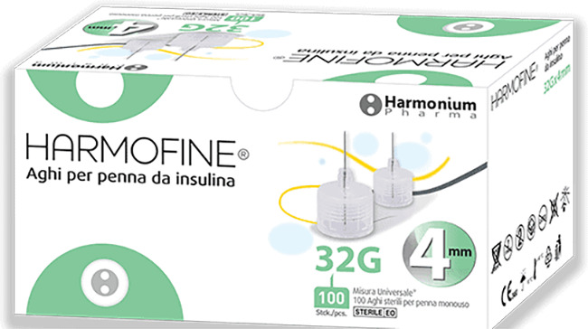 AGO HARMOFINE PENNA DA INSULINA GAUGE 32 4MM 100 PEZZI - dottorbianchi.it