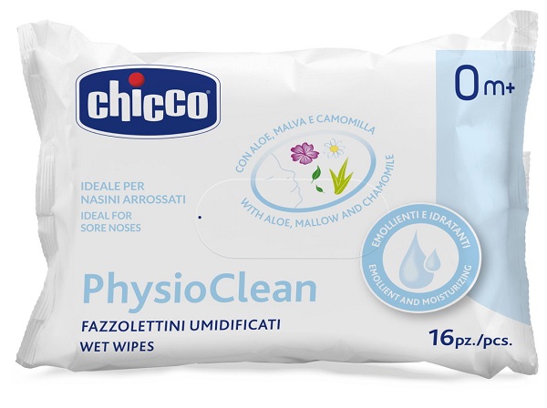 CHICCO FAZZOLETTINI UMIDIFICATI PHYSIOCLEAN 16 PEZZI - dottorbianchi.it