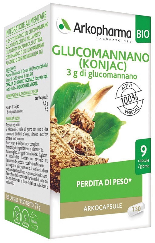 ARKO CAPSULE GLUCOMANNANO BIO 130 CAPSULE - dottorbianchi.it