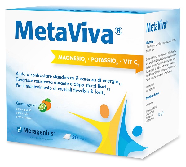 METAVIVA MAGNESIO POTASSIO VITAMINA C 20 BUSTINE - dottorbianchi.it