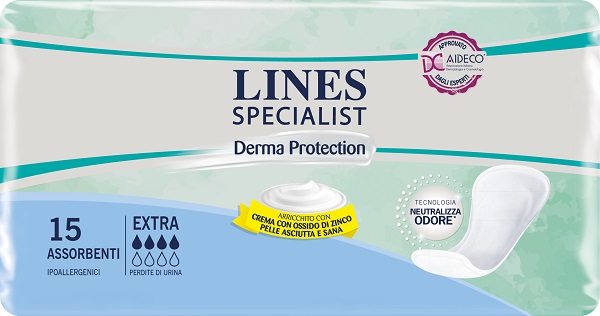 LINES SPECIALIST DERM PANNOLONE SAGOMATO EXTRA 15 PEZZI - dottorbianchi.it