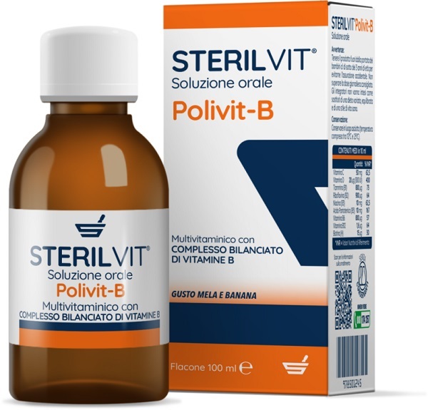STERILVIT POLIVIT-B SOLUZIONE ORALE GUSTO MELA BANANA 100 ML - dottorbianchi.it