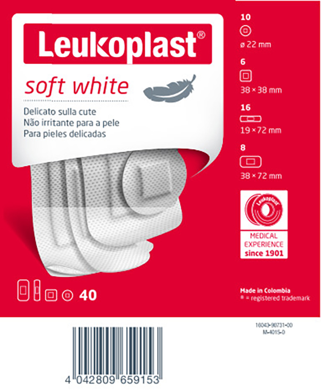 LEUKOPLAST SOFT WHITE 40 PEZZI ASSORTITI - dottorbianchi.it