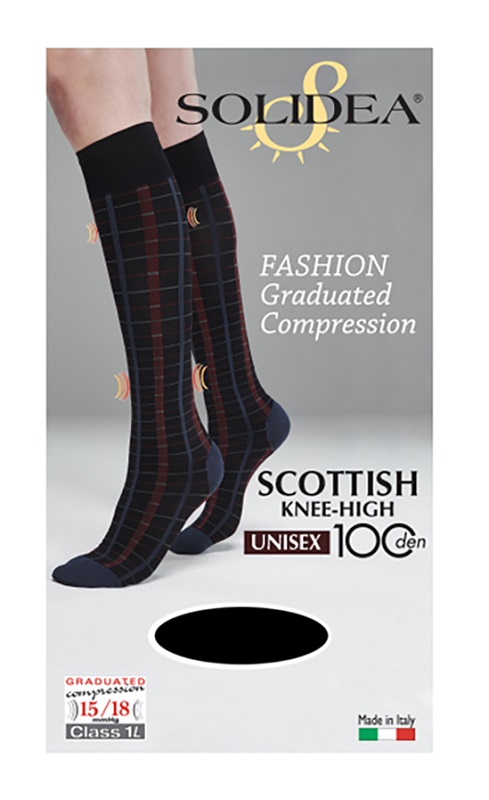 SCOTTISH KNEE-HIGH 100 UNISEX GAMBALETTO FANTASIA NERO L - dottorbianchi.it