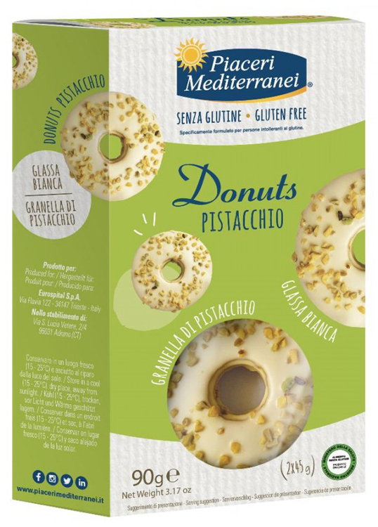 PIACERI MEDITERRANEI DONUTS PISTACCHIO 90 G - dottorbianchi.it