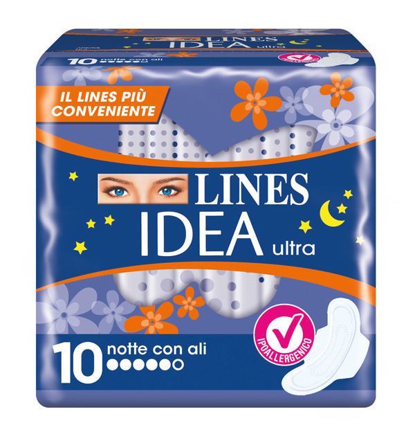 IDEA ULTRA ASSORBENTE NOTTE CON ALI 10 PEZZI - dottorbianchi.it