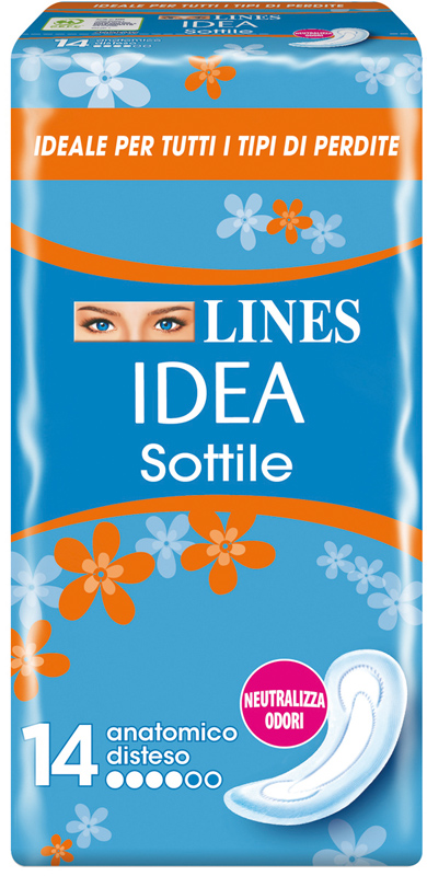 LINES IDEA ASSORBENTE SOTTILE DISTESO ANATOMICO 14 PEZZI - dottorbianchi.it