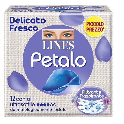 LINES PETALO BLU ASSORBENTE CON ALI 12 PEZZI - dottorbianchi.it