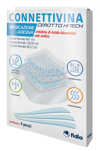 CEROTTO CONNETTIVINA HITECH 4 MISURE MISTE 2 PEZZI 6 X 7 CM + 1 PEZZO 10 X 10 CM + 1 PEZZO 8 X 12 CM - dottorbianchi.it