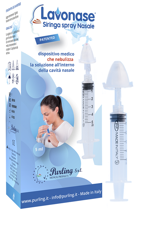 LAVONASE SIRINGA SPRAY NASALE NON STERILE 5 ML LUER-LOCK CON CAPPUCCIO + UGELLO NASALE CON RACCORDO LUER-LOCK + PERFORATORE CON VALVOLA NON RITORNO CON TAPPO - dottorbianchi.it