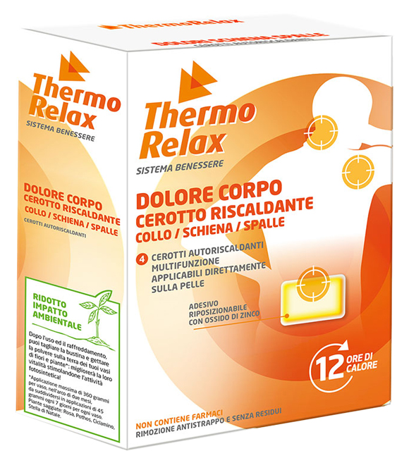 THERMORELAX CEROTTO CORPO AUTORISCALDANTE 4 PEZZI - dottorbianchi.it