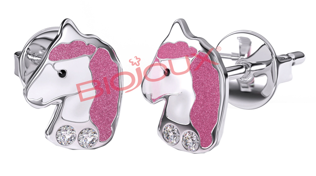 ORECCHINO STERILE BJT701 STS ROSE UNICORN - dottorbianchi.it