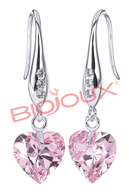 ORECCHINO STERILE BJT722 STS ROSE HEART - dottorbianchi.it