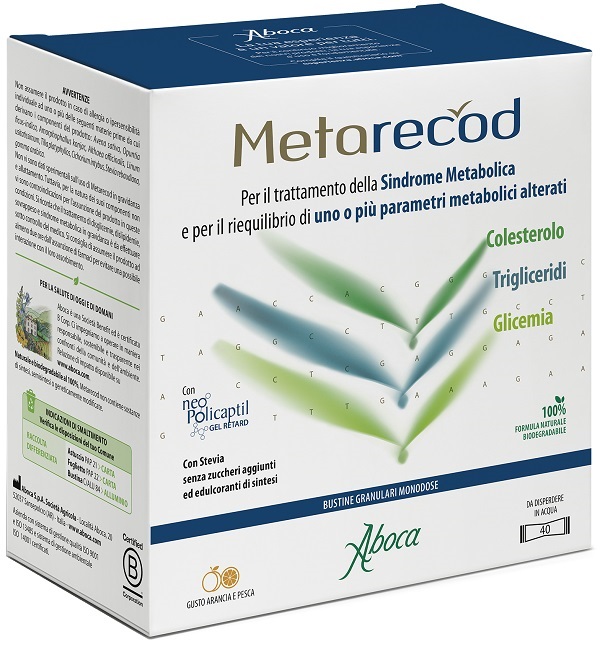METARECOD 40 BUSTINE GRANULARI X 2,5G GUSTO ARANCIA E PESCA - dottorbianchi.it