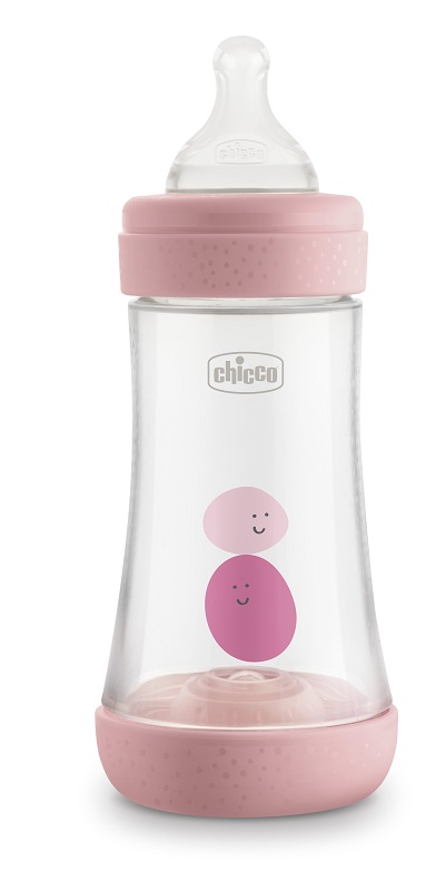 CHICCO BIBERON PERFECT 5 GIRL 240 ML IN SILICONE 2 FORI - dottorbianchi.it