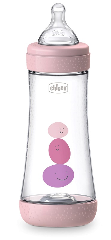 CHICCO BIBERON PERFECT 5 GIRL 300 ML IN SILICONE 3 FORI - dottorbianchi.it