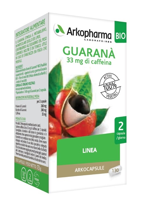 ARKO CAPSULE GUARANA' BIO 130 CAPSULE - dottorbianchi.it