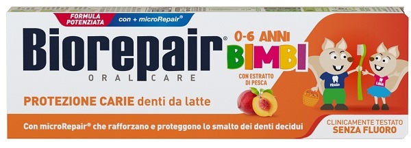 BIOREPAIR ORAL CARE KIDS 0-6 ANNI DENTI DA LATTE DENTIFRICIO CON ESTRATTO DI PESCA 50 ML - dottorbianchi.it