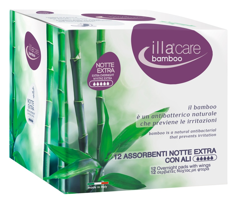 ILLA CARE BAMBOO ASSORBENTI NOTTE EXTRA 12 PEZZI - dottorbianchi.it
