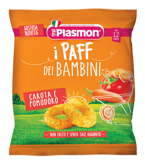 PLASMON DRY SNACK PAFF CAROTA POMODORO 15 G - dottorbianchi.it