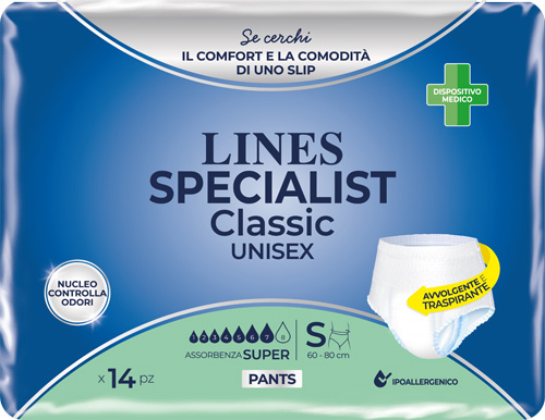 PANNOLONE A MUTANDA LINES SPECIALIST CLASSIC PANTS SUPER S 14 PEZZI - dottorbianchi.it