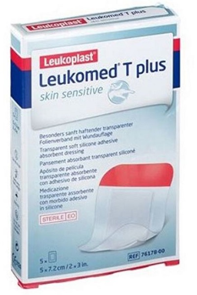 LEUKOMED T PLUS SKIN SENSITIVE MEDICAZIONE POST-OPERATORIA TRASPARENTE IMPERMEABILE CON MASSA ADESIVA AL SILICONE 5X7,2CM 5 PEZZI - dottorbianchi.it