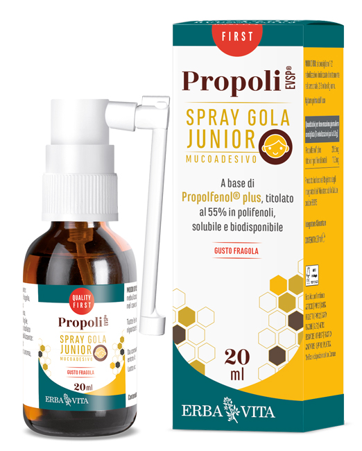 PROPOLI EVSP SPRAY GOLA JUNIOR GUSTO FRAGOLA 20 ML - dottorbianchi.it