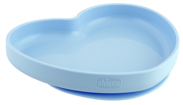 CHICCO PIATTO CUORE VENTOSA SILICONE BLU - dottorbianchi.it