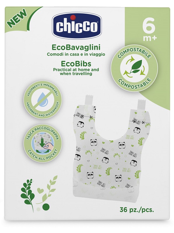 CHICCO BAVAGLINI MONOUSO COMPOSTABILI 36 PEZZI - dottorbianchi.it