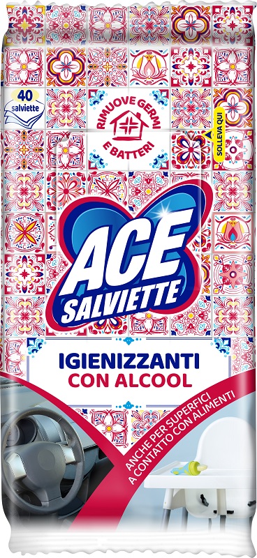 ACE SALVIETTE IGIENIZZANTI ALCOOL 40 PEZZI - dottorbianchi.it