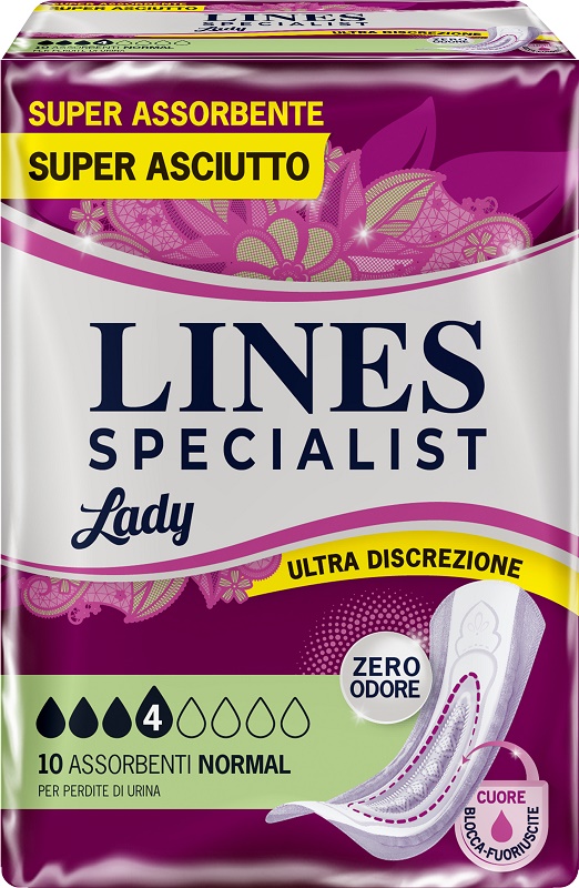 PANNOLONE SAGOMATO LINES SPECIALIST NORMAL 10 PEZZI - dottorbianchi.it