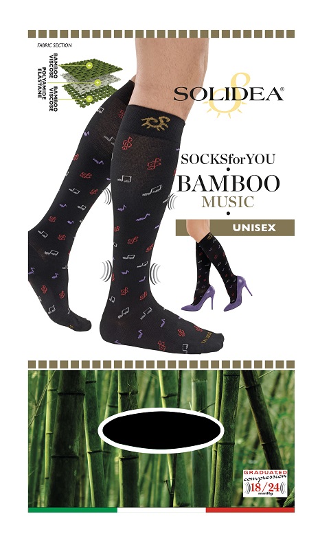 SOCKS FOR YOU BAMBOO MUSIC GAMBALETTO NERO XL - dottorbianchi.it