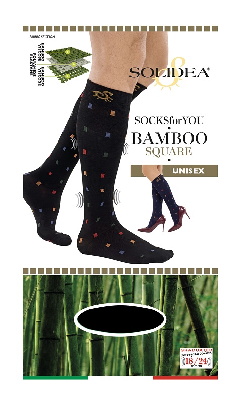 SOCKS FOR YOU BAMBOO SQUARE GAMBALETTO NERO XXL - dottorbianchi.it