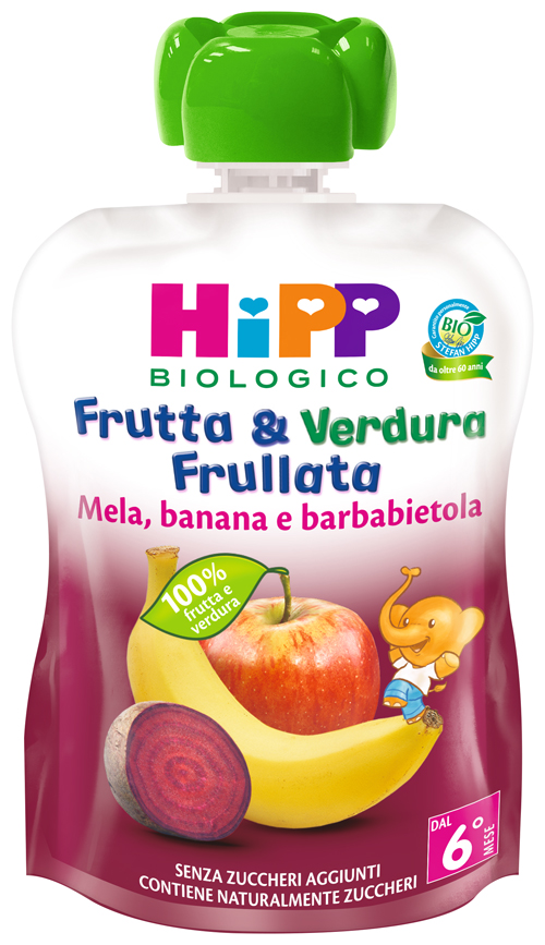 HIPP BIO FRUTTA & VERDURA MELA BANANA BARBABIETOLA 90 G - dottorbianchi.it