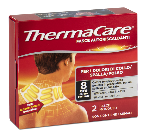 FASCE AUTORISCALDANTI A CALORE TERAPEUTICO THERMACARE COLLO/SPALLA/POLSO 2 PEZZI - dottorbianchi.it
