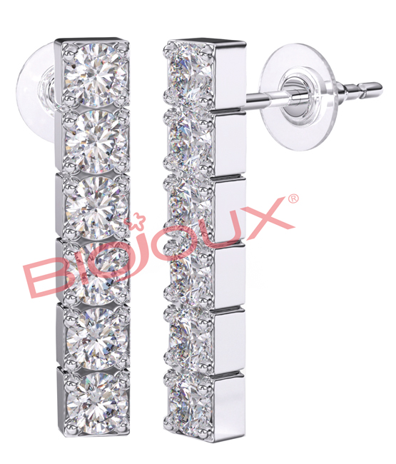 ORECCHINI IN-LINE ZIRCONS 18MM - dottorbianchi.it