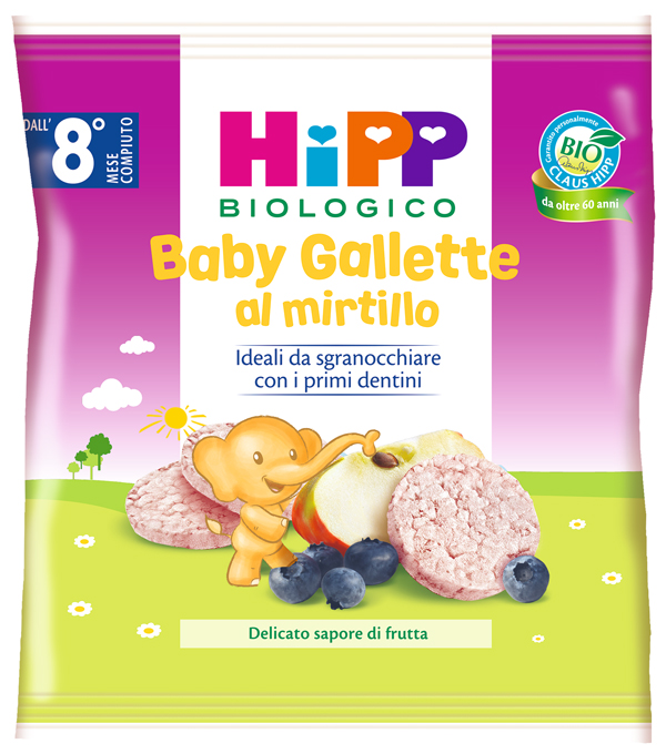 HIPP BIO BABY GALLETTE DI RISO AL MIRTILLO 30 G - dottorbianchi.it