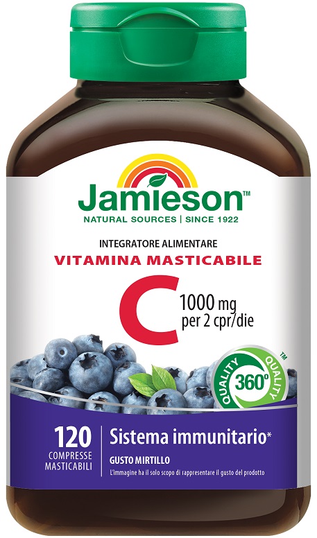 JAMIESON VITAMINA C 1000 MIRTILLO 120 COMPRESSE MASTICABILI - dottorbianchi.it