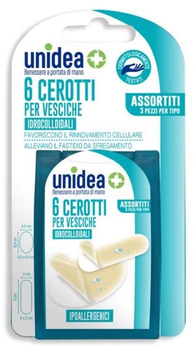 CEROTTO IDROCOLLOIDALE ASSORTITI UNIDEA PER VESCICHE 6 PEZZI - dottorbianchi.it