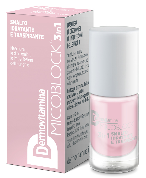 DERMOVITAMINA MICOBLOCK 3 IN 1 SMALTO IDRATANTE E TRASPIRANTE ROSA CHIARO 5 ML - dottorbianchi.it