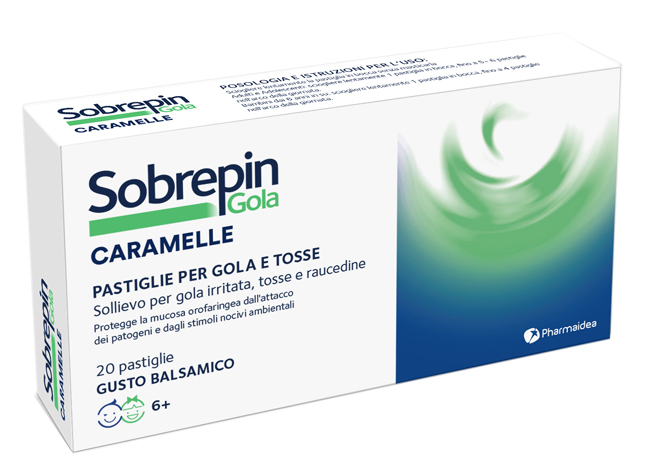 SOBREPIN GOLA CARAMELLE 20 PASTIGLIE GUSTO BALSAMICO - dottorbianchi.it