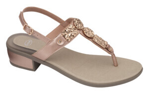ISCHIA FLIP-FLOP SYNTHETIC+ACCESSORY W ORO ROSA 38 - dottorbianchi.it