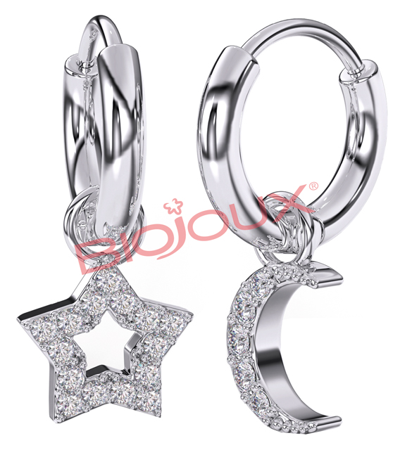BJT228 ORECCHINO STAR&MOON HEART - dottorbianchi.it